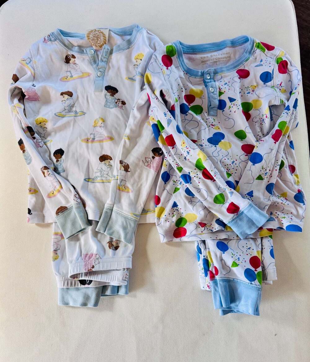 Lot of 2 The Beaufort Bonnet Company Night Night Sleep Tight PJs Birthday Balloo